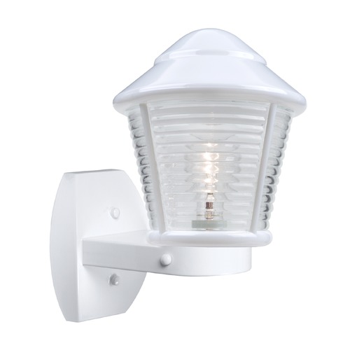 Besa Lighting Ribbed Glass Outdoor Wall Light White Costaluz by Besa Lighting 310053-WALL