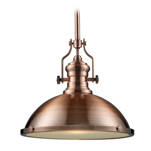 Vintage Copper Pendant Lighting : Pendant light in antique copper finish inches wide