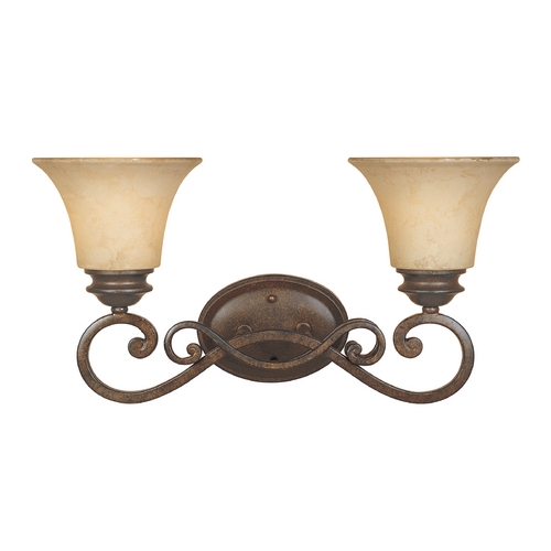 Designers Fountain Lighting Bathroom Light with Amber Glass in Forged Sienna Finish 81802-FSN