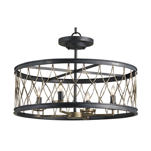 Currey and Company Lighting Crisscross Pendant in French Black/Pyrite Bronze by Currey & Company 9902