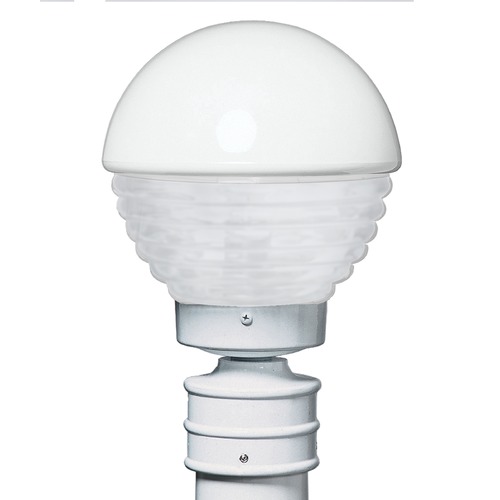 Besa Lighting Frosted Ribbed Glass Post Light White Costaluz by Besa Lighting 306153-POST-FR