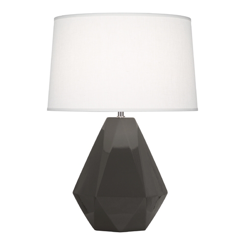Robert Abbey Lighting Delta Table Lamp Charcoal & Ash & Polished Nickel by Robert Abbey CR930