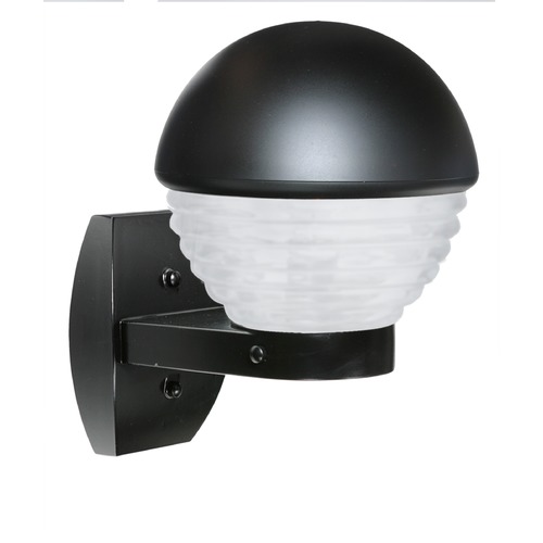 Besa Lighting Frosted Ribbed Glass Outdoor Wall Light Black Costaluz by Besa Lighting 306157-WALL-FR