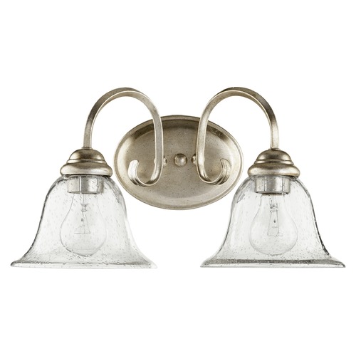 Quorum Lighting Seeded Glass Bathroom Light Silver by Quorum Lighting 5110-2-60