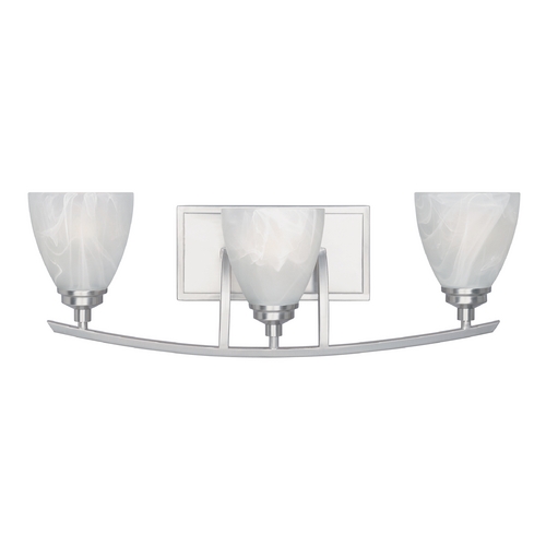 Designers Fountain Lighting Bathroom Light with Alabaster Glass in Satin Platinum Finish 82903-SP