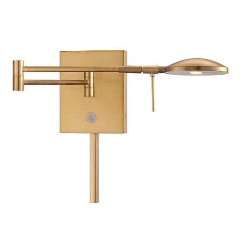 George Kovacs Lighting George's Reading Room LED Swing Arm Lamp in Honey Gold by George Kovacs P4338-248