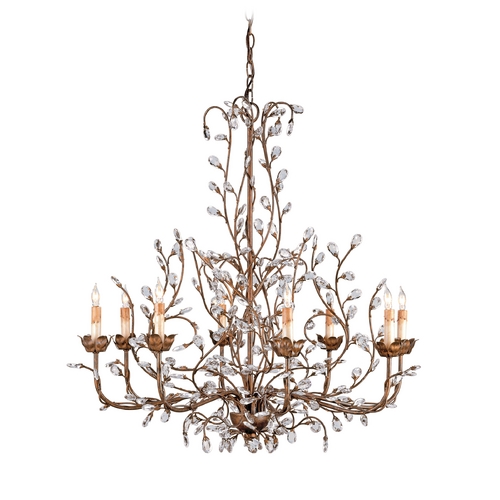 Currey and Company Lighting Crystal Bud 33-Inch Chandelier in Cupertino Finish by Currey & Company 9884