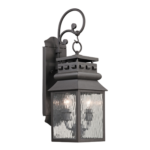 Elk Lighting Outdoor Wall Light with Clear Glass in Charcoal Finish 47065/2