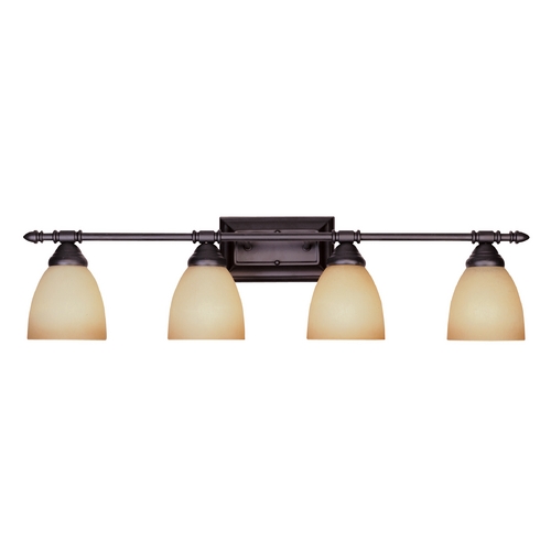 Designers Fountain Lighting Bathroom Light with Amber Glass in Oil Rubbed Bronze Finish 94004-ORB