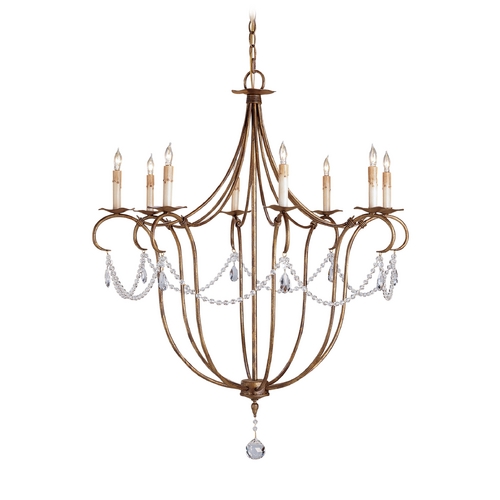Currey and Company Lighting Crystal Lights 31-Inch Chandelier in Rhine Gold by Currey & Company 9881