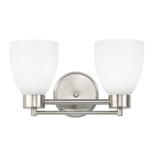 Design Classics Lighting Modern Bathroom Light with White Glass in Satin Nickel Finish 702-09 GL1024MB
