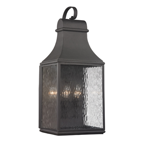 Elk Lighting Outdoor Wall Light with Clear Glass in Charcoal Finish 47073/3