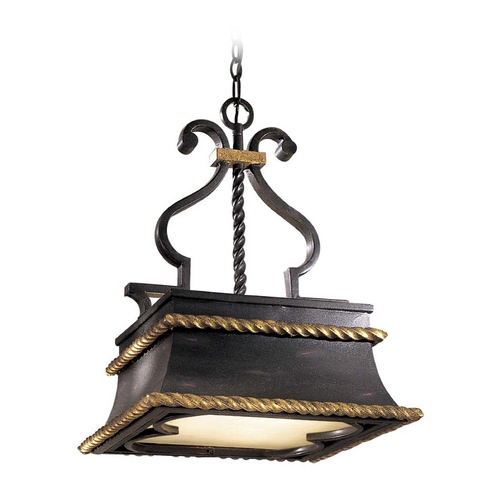 Metropolitan Lighting Island Pendant Light in French Black with Gold Leaf Finish N6111-20