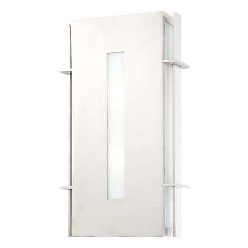 Minka Lavery Outdoor Wall Light with White Glass in Stainless Steel by Minka Lavery 72121-144-PL