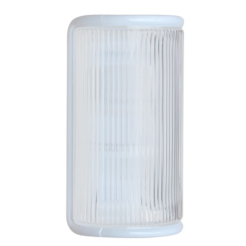Besa Lighting Frosted Ribbed Glass Outdoor Wall Light White Costaluz by Besa 307953-FR