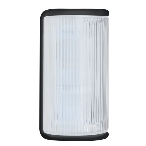 Besa Lighting Frosted Ribbed Glass Outdoor Wall Light Black Costaluz by Besa 307957-FR