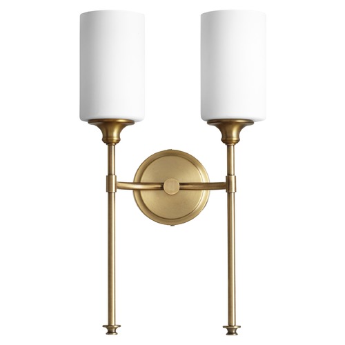 Quorum Lighting Celeste Aged Brass Bathroom Light by Quorum Lighting 5309-2-80