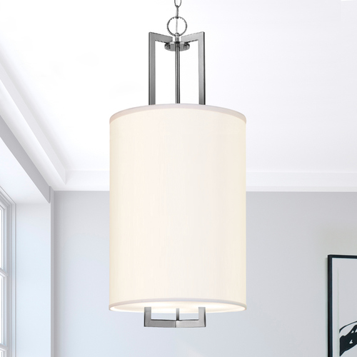 Hinkley Modern Pendant Light with White Shades in Antique Nickel Finish 3205AN