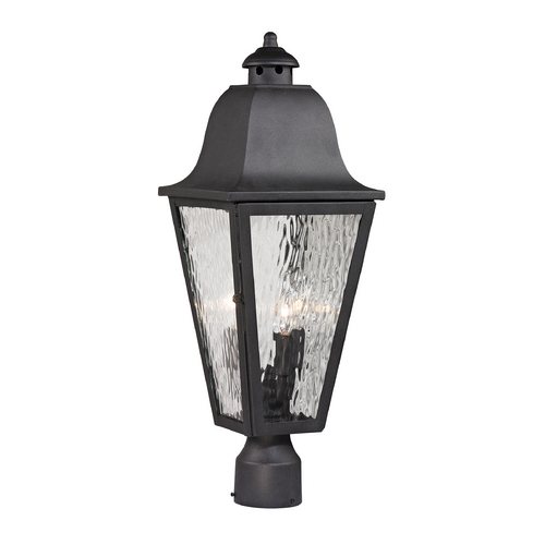Elk Lighting Post Light with Clear Glass in Charcoal Finish 47105/3