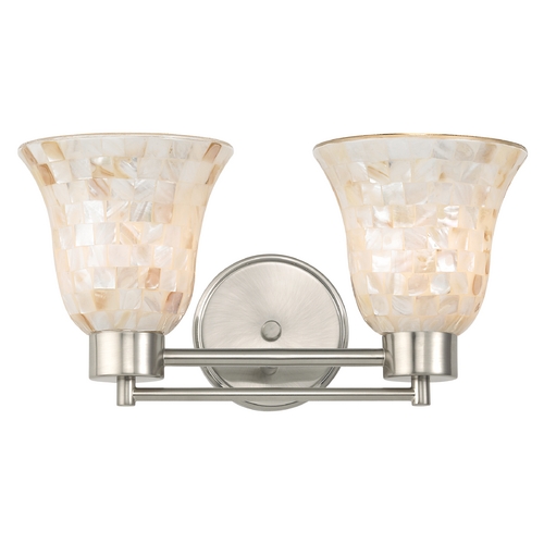 Design Classics Lighting Bathroom Light with Mosaic Glass Glass in Satin Nickel Finish 702-09 GL9222-M