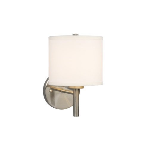 Galaxy Excel Lighting Modern Sconce Wall Light with White Shade in Brushed Nickel Finish 213040BN