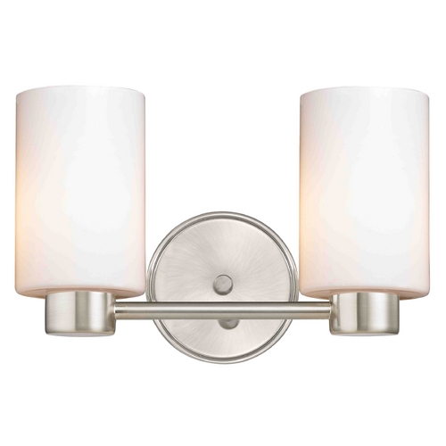Design Classics Lighting Aon Fuse Modern Satin Nickel Bathroom Light with Cylinder Glass 1802-09 GL1028C