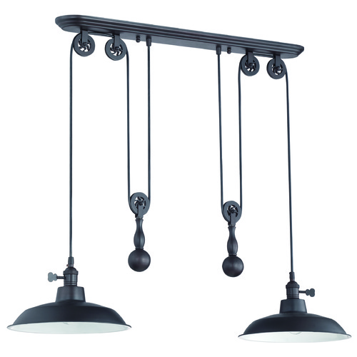 Craftmade Lighting 2-Light Pulley Pendant in Aged Bronze Brushed by Craftmade Lighting P402-ABZ
