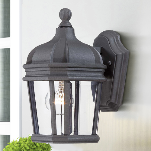 Minka Lavery Outdoor Wall Light with Clear Glass in Black by Minka Lavery 8690-66