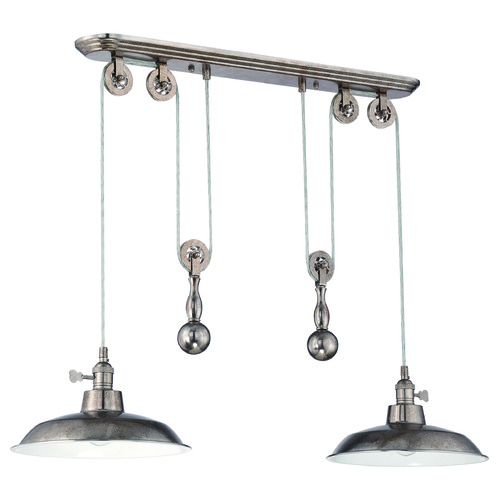 Craftmade Lighting 2-Light Pulley Pendant in Tarnished Silver by Craftmade Lighting P402-TS