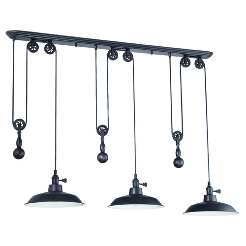 Craftmade Lighting 3-Light Pulley Pendant in Aged Bronze Brushed by Craftmade Lighting P403-ABZ