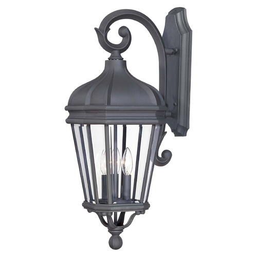 Minka Lavery Outdoor Wall Light with Clear Glass in Black by Minka Lavery 8692-66