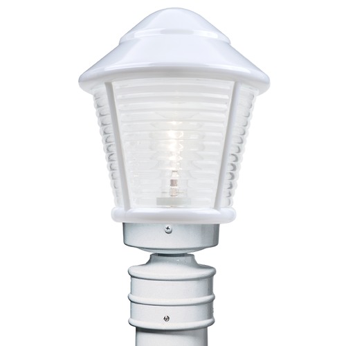 Besa Lighting Frosted Ribbed Glass Post Light White Costaluz by Besa Lighting 310053-POST-FR