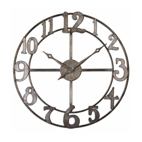 Uttermost Lighting Clock in Antique Silver Finish 6681