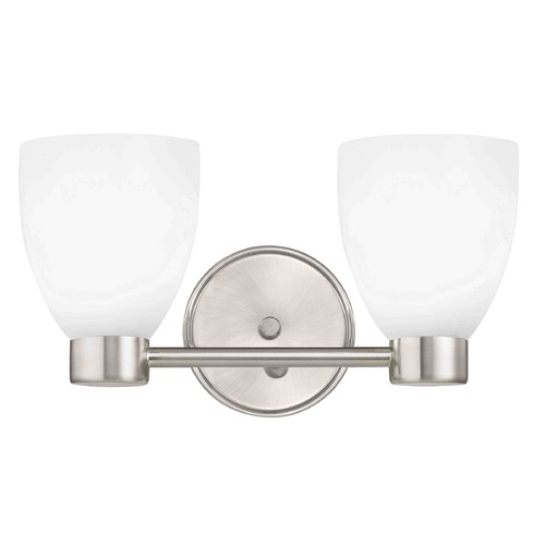 Design Classics Lighting Aon Fuse Contemporary Satin Nickel Bathroom Light with Bell Glass 1802-09 GL1028MB