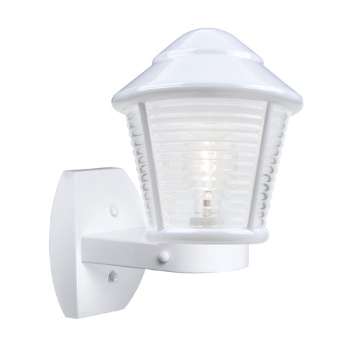 Besa Lighting Frosted Ribbed Glass Outdoor Wall Light White Costaluz by Besa Lighting 310053-WALL-FR