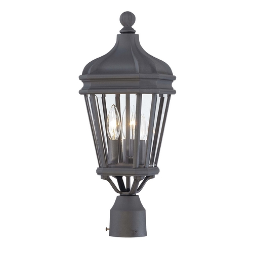Minka Lavery Post Light with Clear Glass in Black by Minka Lavery 8695-66