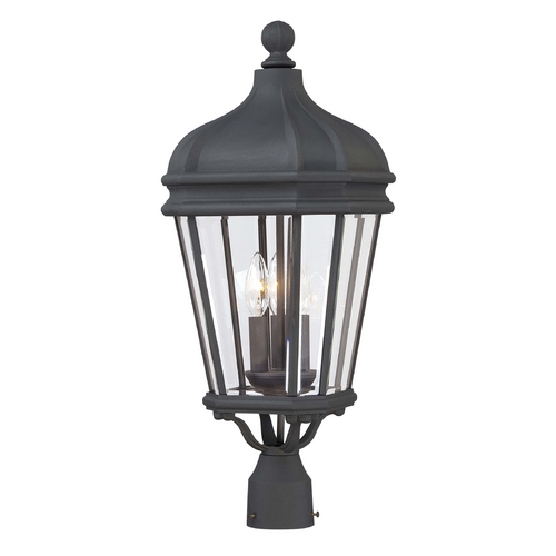 Minka Lavery Post Light with Clear Glass in Black by Minka Lavery 8696-66