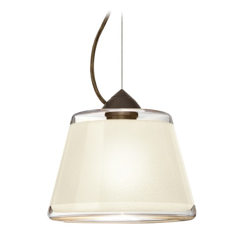 Besa Lighting Besa Lighting Pica Bronze LED Pendant Light with Empire Shade 1KX-PIC9WH-LED-BR