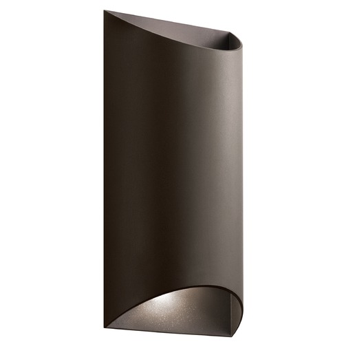 Kichler Lighting Wesly 13.75-Inch Textured Bronze LED Outdoor Wall Light by Kichler Lighting 49279AZTLED