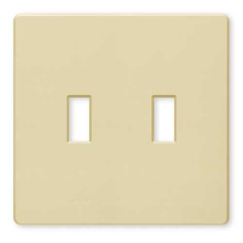 Lutron Dimmer Controls Traditional 2-Gang Wallplate in Ivory FW-2-IV