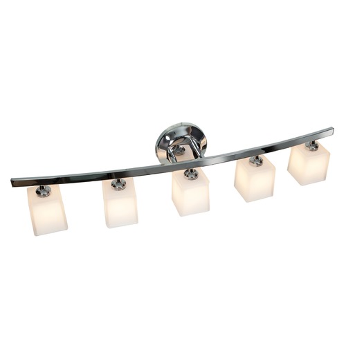 Access Lighting Modern Bathroom Light with White Glass in Chrome by Access Lighting 63815-18-CH/OPL