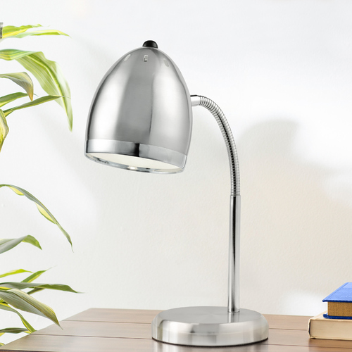 Lite Source Lighting Zachary Polished Steel & Chrome Desk Lamp by Lite Source Lighting LS-22311PS