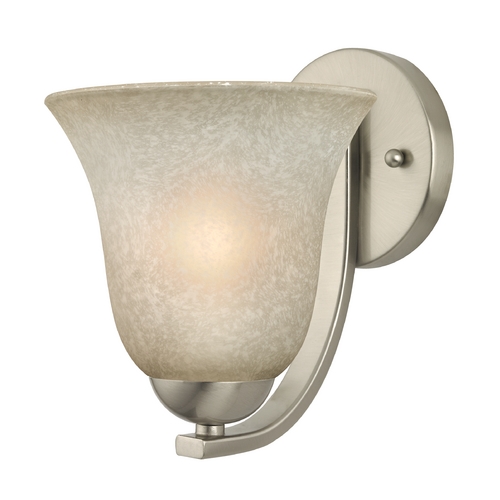 Design Classics Lighting Sconce with Caramel Glass in Satin Nickel Finish 585-09 GL9222-CAR