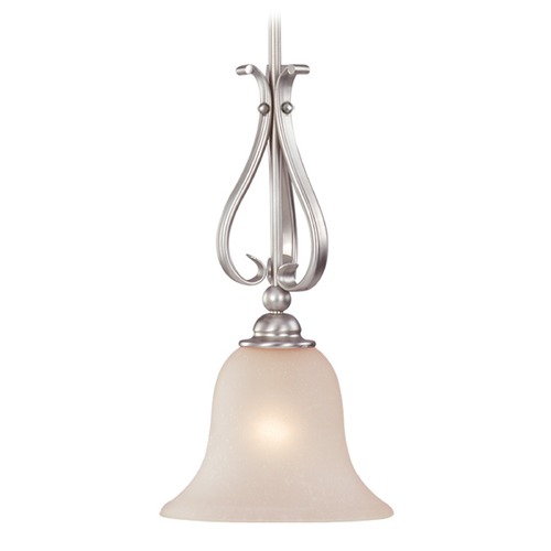 Vaxcel Lighting Frosted Seeded Glass Mini Pendant Brushed Nickel by Vaxcel Lighting PD35491BN