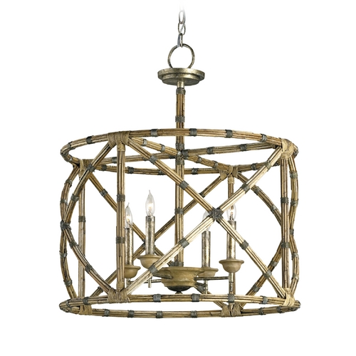 Currey and Company Lighting Modern Pendant Light in Pyrite Bronze Finish 9694