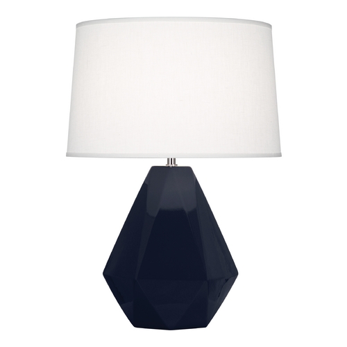 Robert Abbey Lighting Delta Table Lamp Midnight Blue & Polished Nickel by Robert Abbey MB930