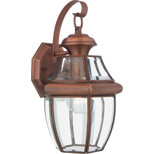 Quoizel Lighting Newbury Outdoor Wall Light in Aged Copper by Quoizel Lighting NY8316AC