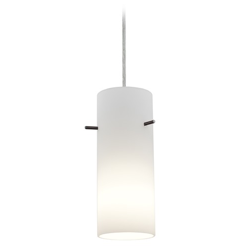 Access Lighting Cylinder Brushed Steel LED Mini Pendant by Access Lighting 28030-3C-BS/OPL
