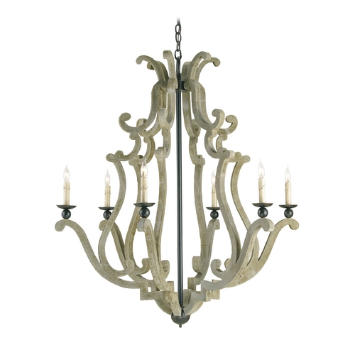 Currey and Company Lighting Durand Chandelier in Portland & Old Iron Finish by Currey & Company 9636