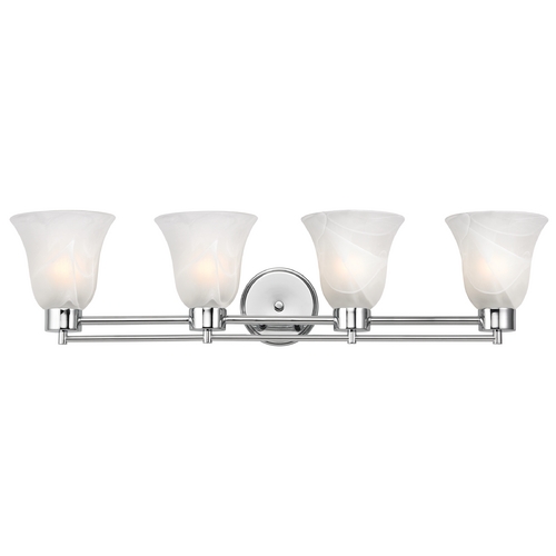 Design Classics Lighting Modern Bathroom Light with Alabaster Glass - Four Lights 704-26 GL9222-ALB